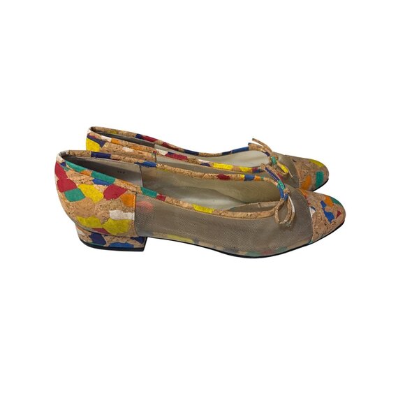Vaneli Womens Colorful Cork & Mesh Flats Size 10 S - Picture 4 of 6
